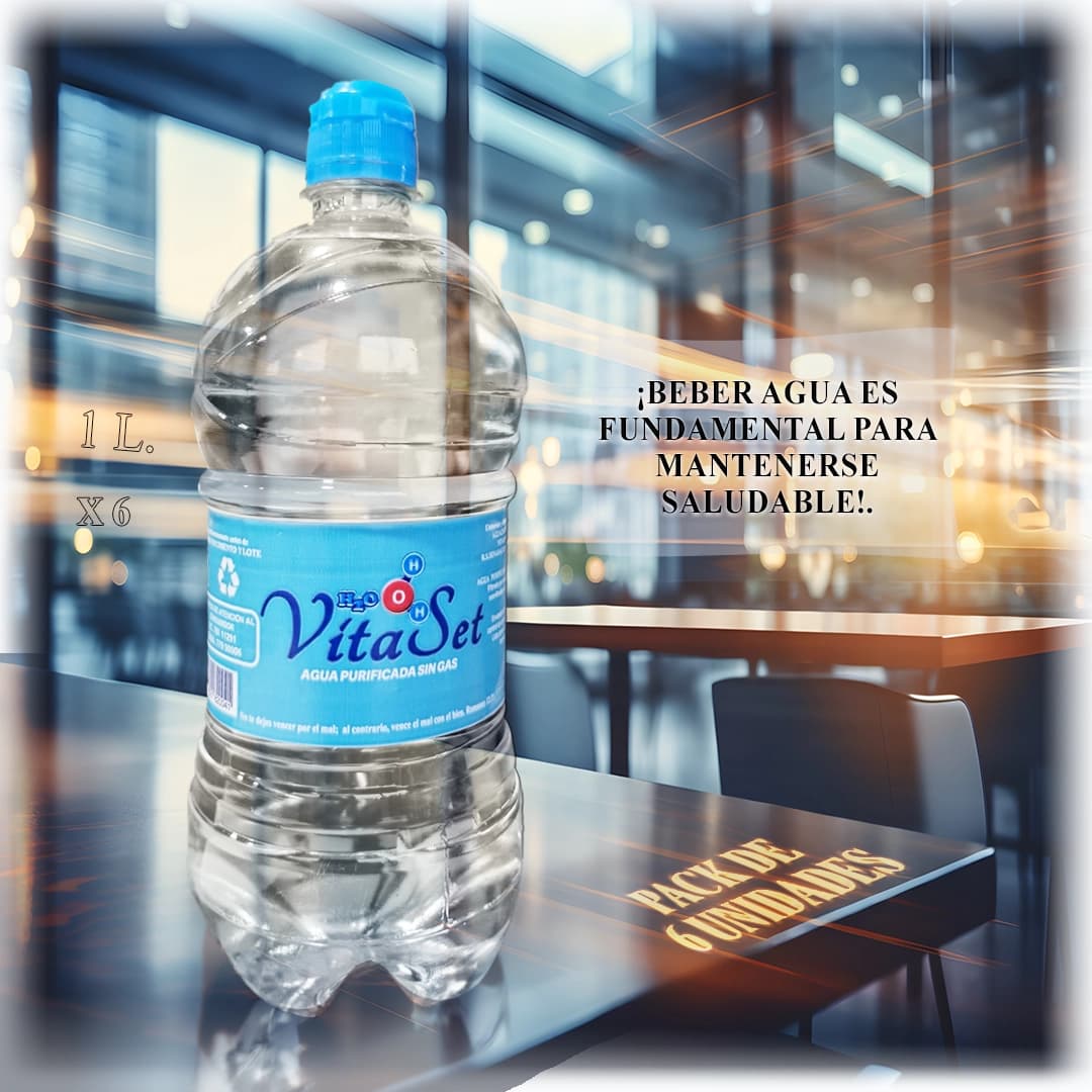 Botella de Agua 1 Litro - 6 Pack