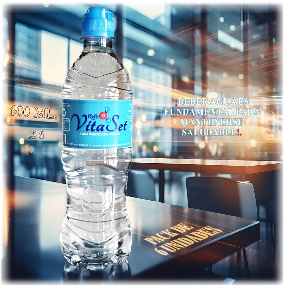 Botella de Agua 600 ml.- 6 Pack